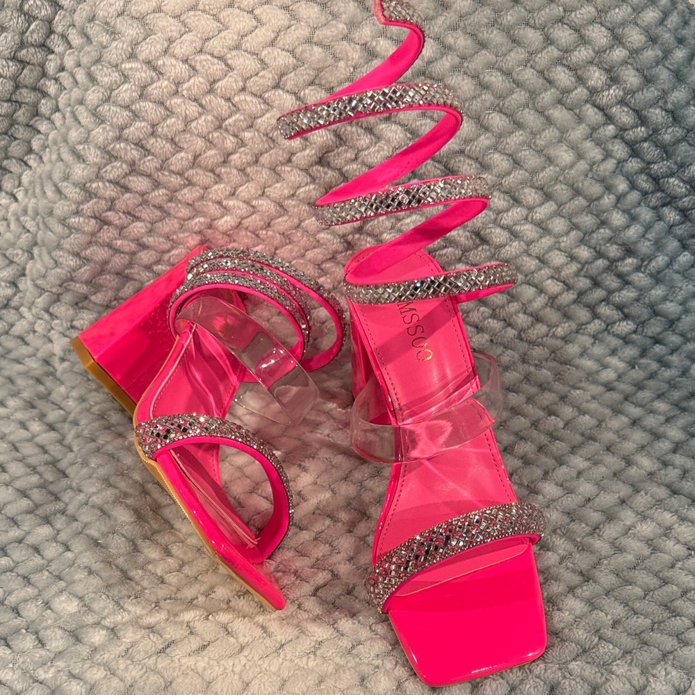 Dazzling Pink Spiral Heels